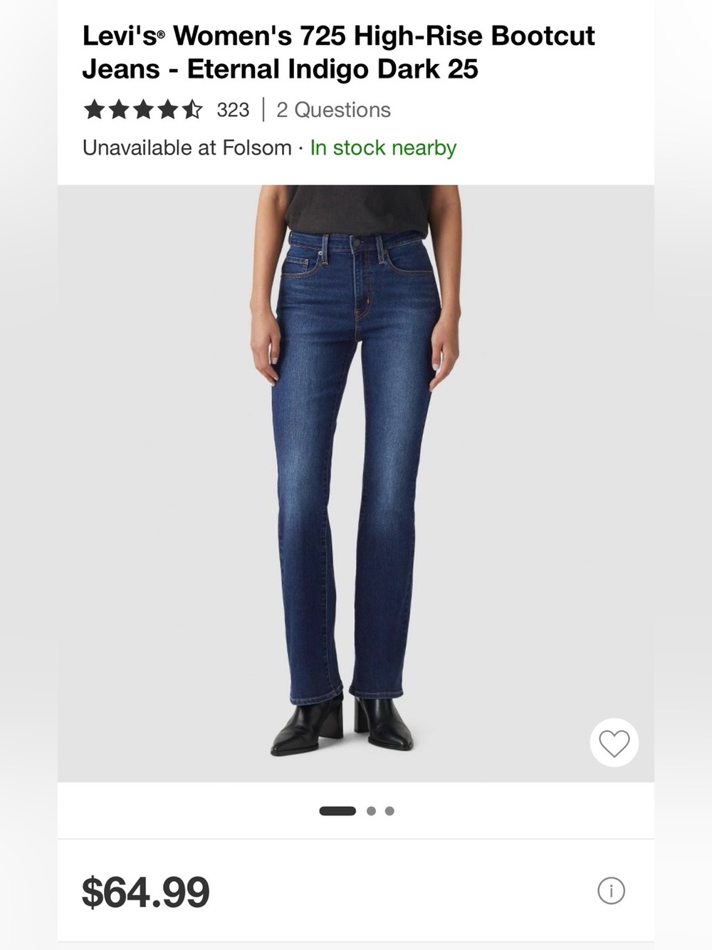 Levi's Women's Bootcut Jeans - Dark Indigo